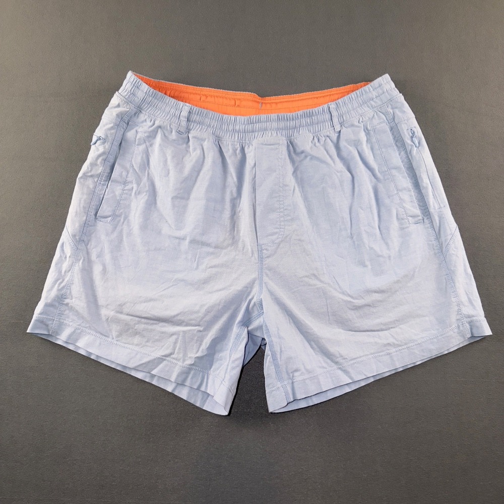 Birddogs Boom Shorts Mens XXL Light Blue Orange Liner Athletic Gym 6 Inch Inseam